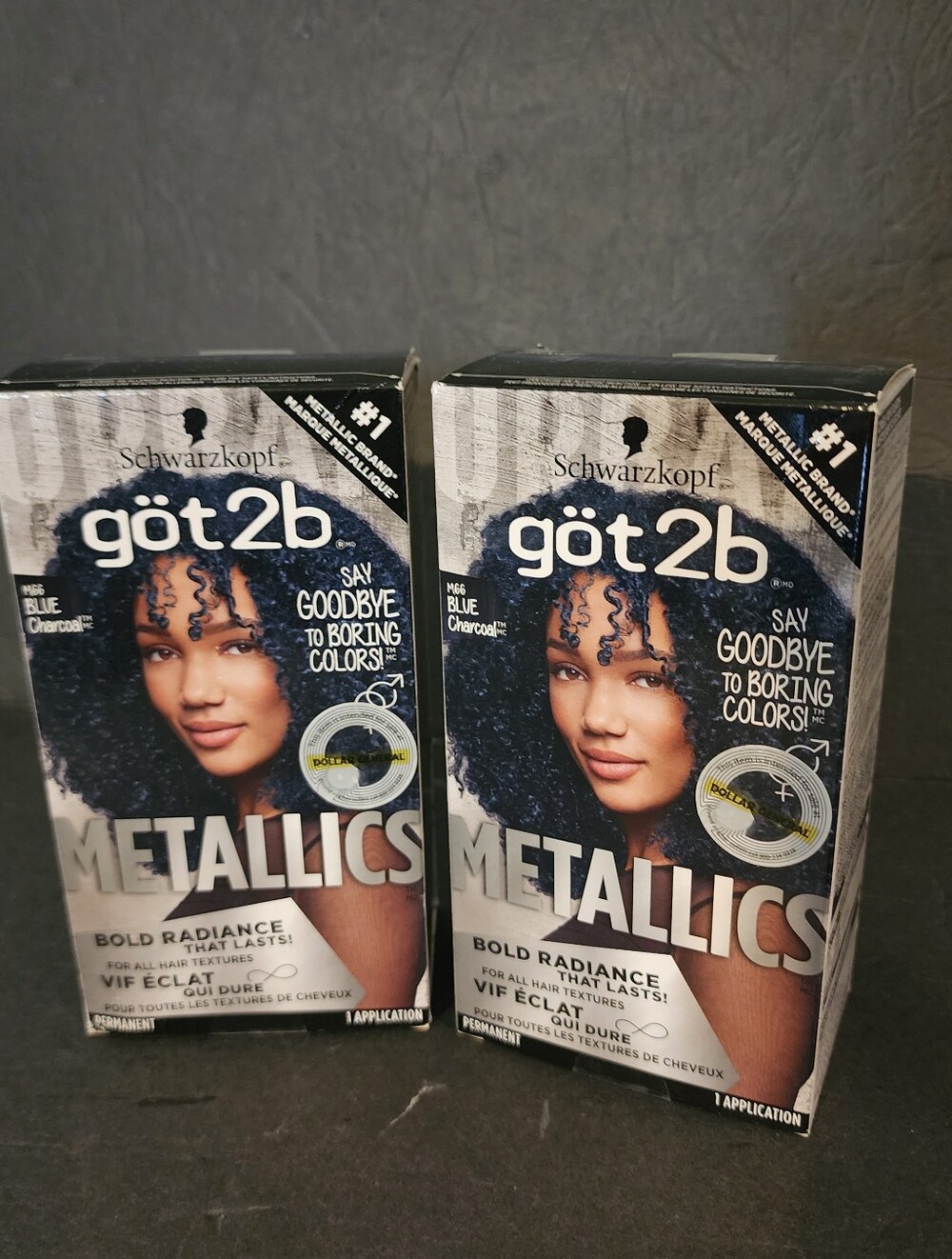 Schwarzkopf Got2B Metallics Permanent Hair Color #M66 Blue Charcoal 2pk New